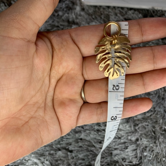 Metal plantain leaf earrings retro leaf gold - Picture 9 of 11